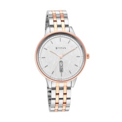 Titan Workwear 2648KM01 Grey Dial Stainless Steel Strap Quartz Women's Watch