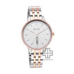 Titan Workwear 2648KM01 Grey Dial Stainless Steel Strap Quartz Women's Watch