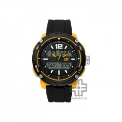 Caterpillar POWER A MF-175-21-137 | DIGITAL ANALOG | SILVER BLACK | BLACK SILICONE STRAP| MEN WATCH