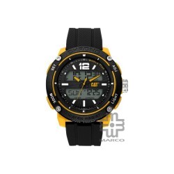 Caterpillar POWER A MF-175-21-137 | DIGITAL ANALOG | SILVER BLACK | BLACK SILICONE STRAP| MEN WATCH