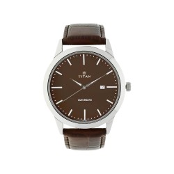 Titan Neo 1584SL04 Brown Leather Strap Quartz Men's Watch