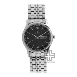 Titan Karishma 1636SM01 Black Dial Stainless Steel Quartz Men's Watch