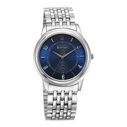 Titan Karishma 1638SM02 Blue Dial Stainless Steel Quartz Men's Watch