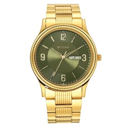 Titan Karishma 1650YM08 Green Dial Stainless Steel Quartz Men's Watch