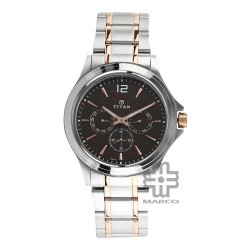 Titan Classique 1698KM01 Brown Dial Stainless Steel Quartz Men's Watch