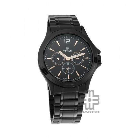 Titan Classique 1698NM01 Black Dial Stainless Steel Quartz Men's Watch