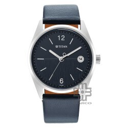 Titan Neo 1729SL06 Blue Dial Leather Strap Quartz Men's Watch