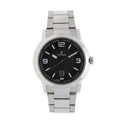 Titan Neo 1730SM02 Black Dial Stainless Steel Strap Quartz Men's Watch