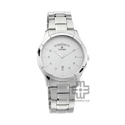 Titan Workwear 1767SM01 White Dial Stainless Steel Strap Quartz Men's Watch