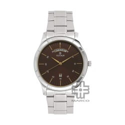 Titan Workwear 1767SM03 Brown Dial Stainless Steel Strap Quartz Men's Watch