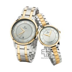 Titan Bandhan 17752481BM01 Analog with Date Silver Dial Stainless Steel Strap Quartz Couple Watch