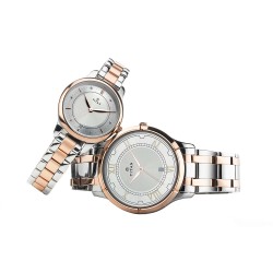 Titan Bandhan 17752481KM01 Analog with Date Silver Dial Stainless Steel Strap Quartz Couple Watch