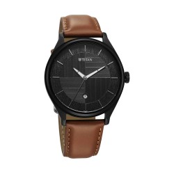 Titan Neo Eco 1802QL03 Grey Dial Leather Strap Quartz Men's Watch