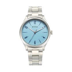 Titan Workwear 1802SM07 Ocean Blue Dial Stainless Steel Strap Quartz Men's Watch