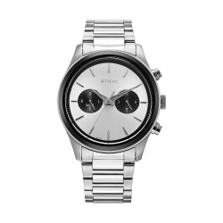 Titan Element 1805KM13 Silver White Dial Stainless Steel Strap Quartz Men's Watch