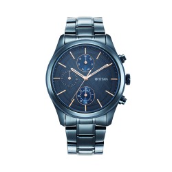 Titan Neo Splash 1805QM01 Blue Dial Multifunction Stainless Steel Strap Quartz Men's Watch