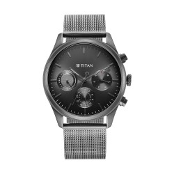 Titan Noir 1805QM03 Anthracite Dial Analog Stainless Steel Strap Quartz Men's Watch