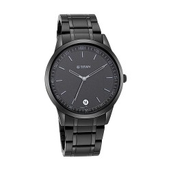 Titan Men's Timeless 1806NM01 Black Dial Metal Strap Men's Watch