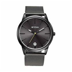 Titan Elmnt 1806QM01 Black Dial Stainless Steel Strap Quartz Men's Watch