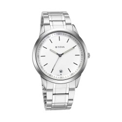 Titan Minimals 1806SM03 White Dial Metal Strap Quartz Men's Watch