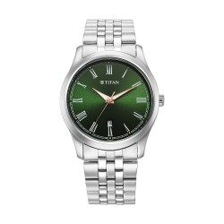 Titan Urban 1823SM04 Green Dial Stainless Steel Strap Quartz Men's Watch