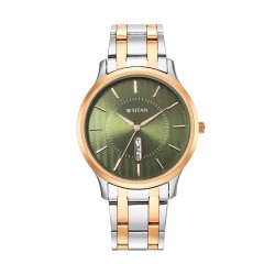 Titan Karishma 1825KM03 Green Dial Stainless Steel Strap Quartz Men's Watch