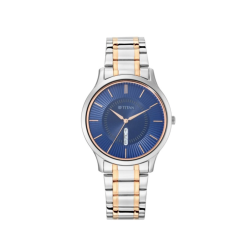 Titan Lagan 1845KM01 Blue Dial Stainless Steel Strap Men's Watch