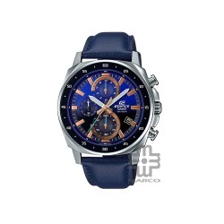 Casio Edifice EFV-600L-2AV Blue Leather Band Men Watch