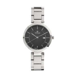 Titan Workwear 2480SM08 Black Dial Stainless Steel Strap Quartz Women's Watch