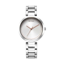 Titan Workwear 2480SM12 Silver Dial Stainless Steel Strap Quartz Women's Watch