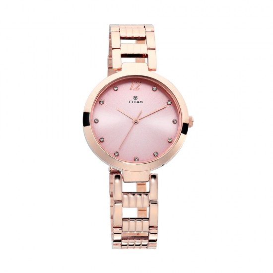 Titan Sparkle 2480WM03 Pink Dial Stainless Steel Strap Quartz Women's Watch