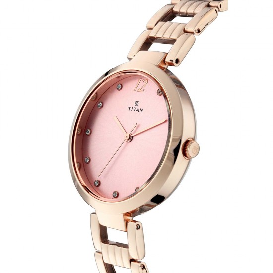 Titan Sparkle 2480WM03 Pink Dial Stainless Steel Strap Quartz Women's Watch