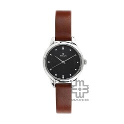 Titan Workwear 2481SL07 Black Dial Leather Strap Quartz Women's Watch