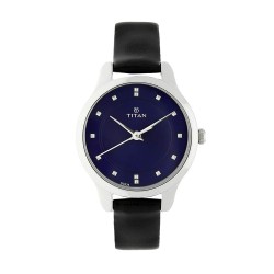 Titan Workwear 2481SL08 Blue Dial Leather Strap Quartz Women's Watch