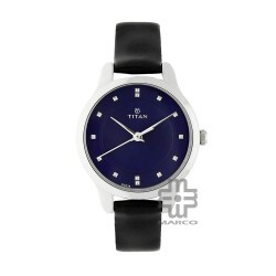 Titan Workwear 2481SL08 Blue Dial Leather Strap Quartz Women's Watch