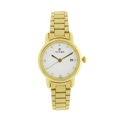 Titan Karishma 2572YM01 White Dial Stainless Steel Strap Quartz Women's Watch