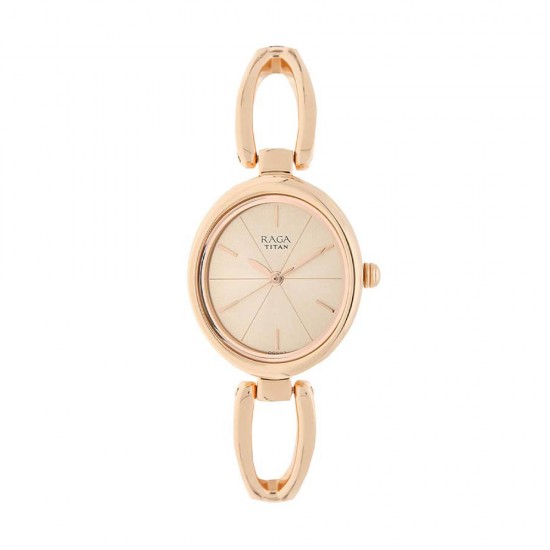 Titan Raga Viva 2579WM01 Rose Gold Dial Metal Strap Quartz Women's Watch