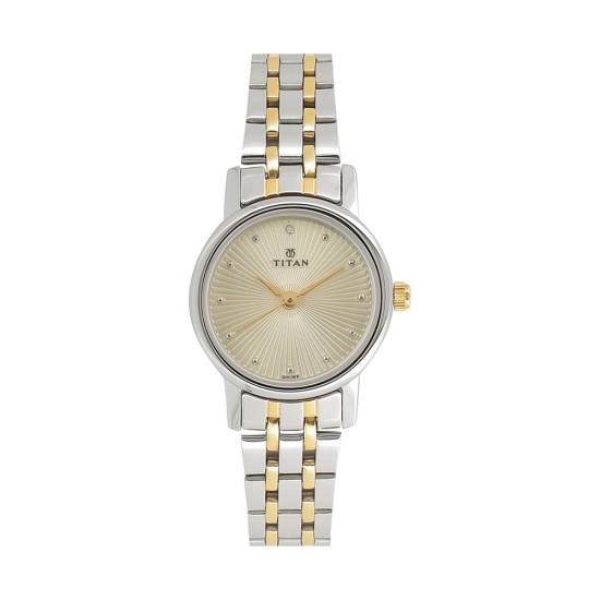 Titan Karishma 2593BM01 Champagne Dial Stainless Steel Strap Quartz Women's Watch