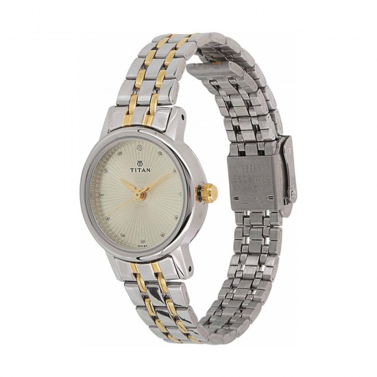 Titan Karishma 2593BM01 Champagne Dial Stainless Steel Strap Quartz Women's Watch