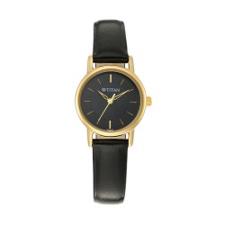 Titan Karishma 2593YL03 Black Dial Leather Strap Quartz Women's Watch