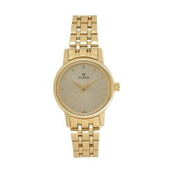 Titan Karishma 2593YM01 Champagne Dial Stainless Steel Strap Quartz Women's Watch