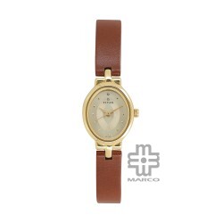 Titan Karishma 2594YL01 Champagne Dial Leather Strap Quartz Women's Watch