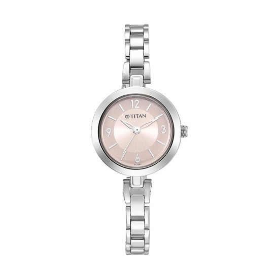 Titan Lagan 2598SM06 Pink Dial Metal Strap Quartz Women's Watch