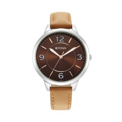 Titan Trendsetters 2617SL03 Brown Dial Leather Strap Quartz Women's Watch