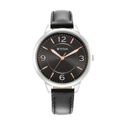 Titan Trendsetters 2617SL04 Anthracite Dial Leather Strap Quartz Women's Watch