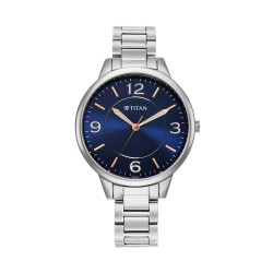 Titan Trendsetters 2617SM03 Blue Dial Stainless Steel Strap Quartz Women's Watch