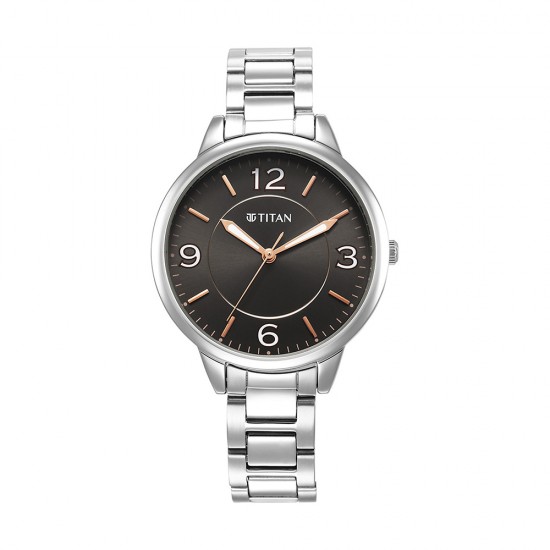 Titan Urban 2617SM08 Anthracite Dial Metal Strap Quartz Women's Watch