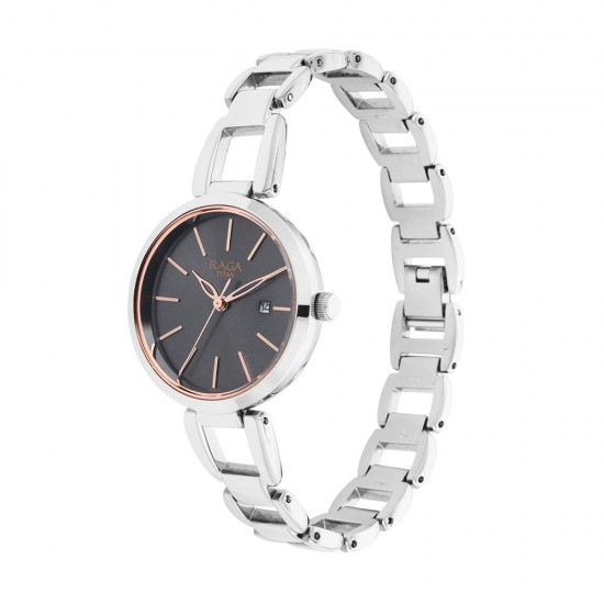 Titan Raga 2642SM01 Viva Grey Dial Metal Strap Quartz Women's Watch