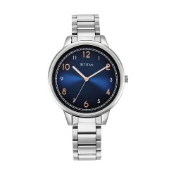 Titan Trendsetters 2648SM04 Blue Dial Stainless Steel Strap Quartz Women's Watch