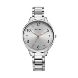 Titan Urban 2648SM07 Silver White Dial Stainless Steel Strap Quartz Women's Watch